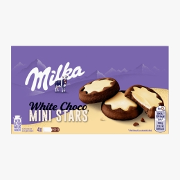Biscuiți cu ciocolată albă White Choco Mini Stars, 150g