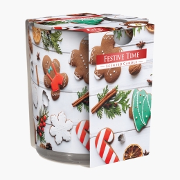 Lumânare parfumată în pahar Festive Time (~22 ore)