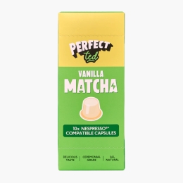 Capsule matcha ceremonială cu aromă de vanilie pentru Nespresso, 10 băuturi