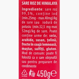 Solniță cu sare roz de Himalaya fină 450g