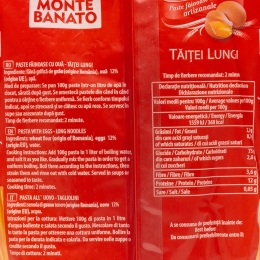 Paste făinoase cu ouă, artizanale, tăiței lungi 200g