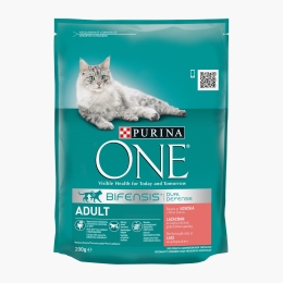 Hrană uscată pentru pisici adult, 200g, somon și cereale integrale 