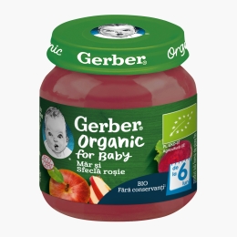Piure ecologic de măr și sfeclă roșie, 125g, +6 luni