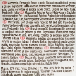 Mozzarella Armonia light din lapte de vacă 100g