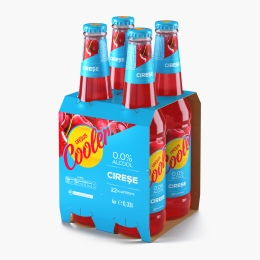 Bere blondă fără alcool cu aromă de cireșe, sticlă, 4x0.33l