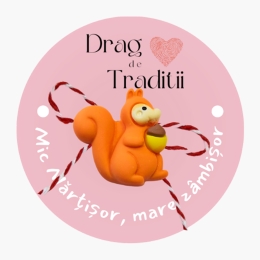 Mărțișor broșă Veveriță Jucăușă, din rășină