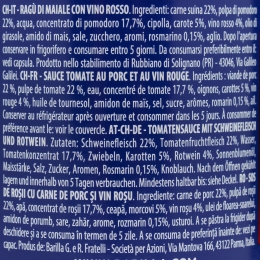 Sos Ragu Contadino cu carne de porc și vin roși 300g