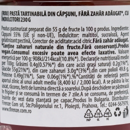 Pastă tartinabilă din căpșune, fără zahăr adăugat, cu îndulcitori 230g