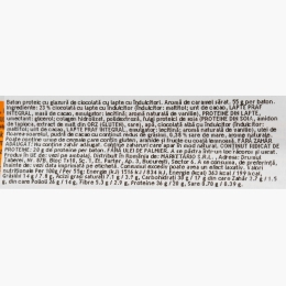 Baton proteic cu aromă de caramel sărat, fără zahăr adăugat 55g