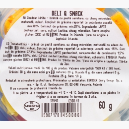 Snack Cheddar alb și brânză cu roșii și chili 60g