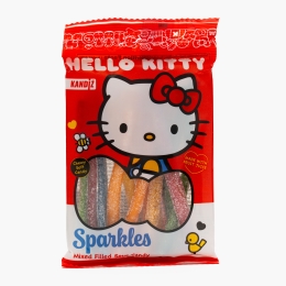 Jeleuri batoane acrișoare cu aromă de fructe Hello Kitty Sparkles Sticks 80g