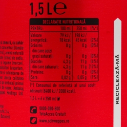 Apă tonică cu aromă de lămâie și zmeură 1.5l