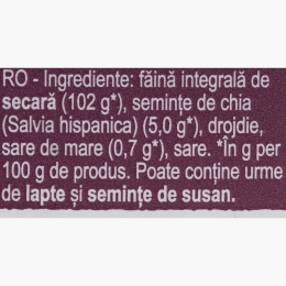 Pâine prăjită cu chia și sare de mare Crunchy Twist, 245g