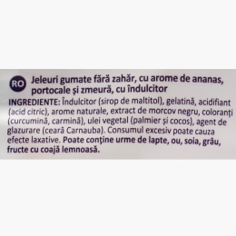 Jeleuri cu arome de fructe, fără zahăr 70g