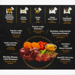 Hrană uscată pentru câini adulți de talie mică 800g, cu vită și pasăre