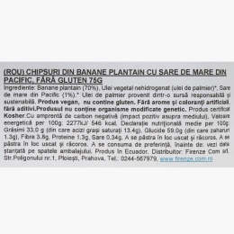 Chipsuri din banane plantain cu sare de mare din Pacific 75g