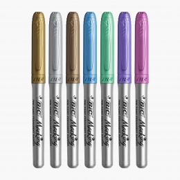 Set 5 markere permanente colorate metalice