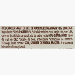 Crackers BIO sărați cu ulei de măsline extravirgin 250g
