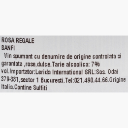 Vin spumant rose dulce Rossa Regale, 7%, 750ml