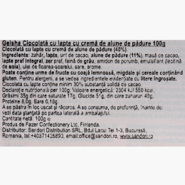 Ciocolată cu lapte și cremă de alune de pădure 100g