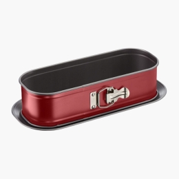 Tavă formă de copt Delibake Springform, 30x11cm, oțel carbon, roșu/argintiu