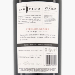 Vin roșu sec Fetească Neagră Individo, 14%, 750ml