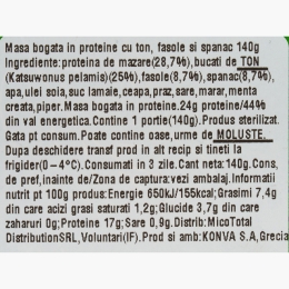 Ton cu fasole și spanac High Protein 140g