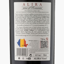 Vin roșu sec Fetească Negră, Merlot și Cabernet Sauvignon, 14.5%, 750ml