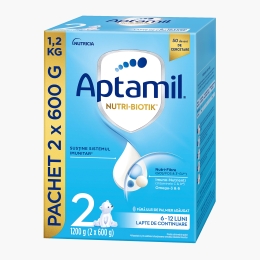 Lapte praf Nutri-Biotik 2, 6-12 luni, 2x600g (1.2kg)