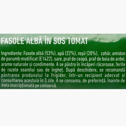 Fasole albă în sos tomat la conservă 400g
