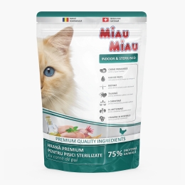Hrană uscată premium pentru pisici sterilizate 800g, cu pui