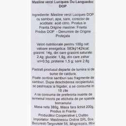 Măslinescu - Măsline verzi DOP 380g