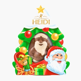  Figurină Moș Crăciun din ciocolată lapte cu umplutură de praline 20g