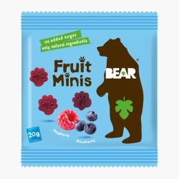 Jeleuri în formă de lăbuțe de urs, cu zmeură și afine, fără zahăr 20g