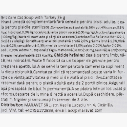 Hrană complementară pentru pisici, supă de curcan, 75g