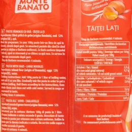 Paste făinoase cu ouă, artizanale, tăiței lați 200g