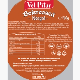 Pâine neagră, feliată 700g