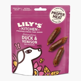 Recompense pentru câini, mini cârnăciori cu rață și vânat Scrumptious, 70g