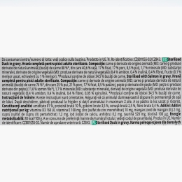 Pachet mix hrană umedă pentru pisici sterilizate, somon/rață, 12x85g