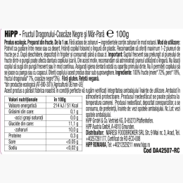 Piure de fructe ecologic fructul dragonului-coacăze negre și măr-pară, +1 an, 100g