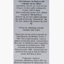 Măslinescu - Oțet balsamic de Modena IGP Giuseppe Giusti, 3 medalii de aur, 0.25l