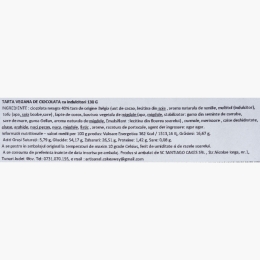 Tartă vegană de ciocolată, fără zahăr adăugat 130g