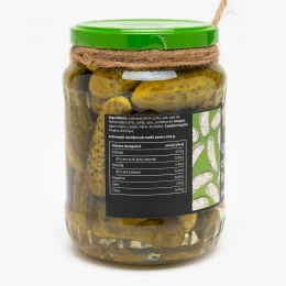 Castraveți crocanți în oțet, 3-6 cm, 375g
