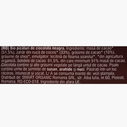 Picături eco de ciocolată neagră Choco drops, vegan 200g