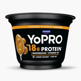 Budincă proteică cu gust de caramel, fără zahăr adăugat 180g