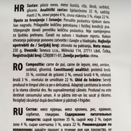 Recompense pentru câini, 250g, os cu iepure orez amidon