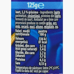 Iaurt Cremosso natural 5.3% grăsime, 125g