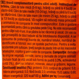 Frolic Twistos recompense pentru câini, 105g, cu carne de vită