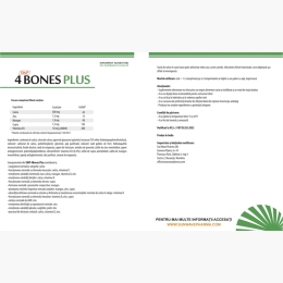 4 Bones Plus, supliment alimentar pentru sănătatea oaselor, 30 comprimate