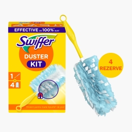 Pămătuf pentru curățarea prafului Trap&lock cu mâner scurt + 4 rezerve